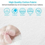 100% Cotton Terry Cover Fitted Mattress Protector/Cover-Waterproof, Noiseless&amp;Hypoallergenic 170gsm Cal King Size