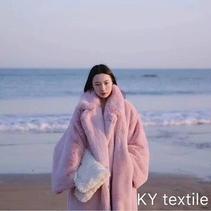 100% polyester wholesale faux fur ,long pile solid fake rabbit fur fabric for coat,blankets,jacket