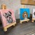 10*10 cm mini stretched canvas set blank canvases with wood easel sets