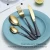 Import 1010 Cutlery 24 Piece Hanging Cutlery Set Stainless Steel Golden Spoon Fork And Knives sets Gold Cutlery Set from China