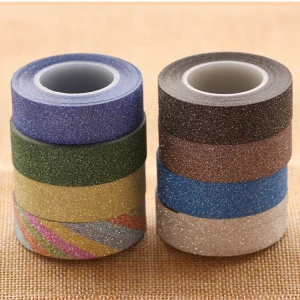 10M Glitter Washi Tape Stationery Scrapbooking Decorative Adhesive Tapes DIY Color Masking Tape School Supplies