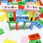 110PCS/set Wooden Domino Blocks Math Toys Children Colorful Mathematical Dominoes Educational Wood Montessori Toy for Kids Gifts