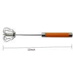 12-inch hand push Stainless steel rotary self-mixer miracle whisk beater