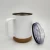 Import 12oz Reusable Stainless Steel Cork Coffee Cup with handle Vacuum Insulated Cork Bottom Tumbler from China