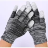 13 Gauge Nylon Knitted PU Finger Top Dipped Gloves safety gloves work Custom logo