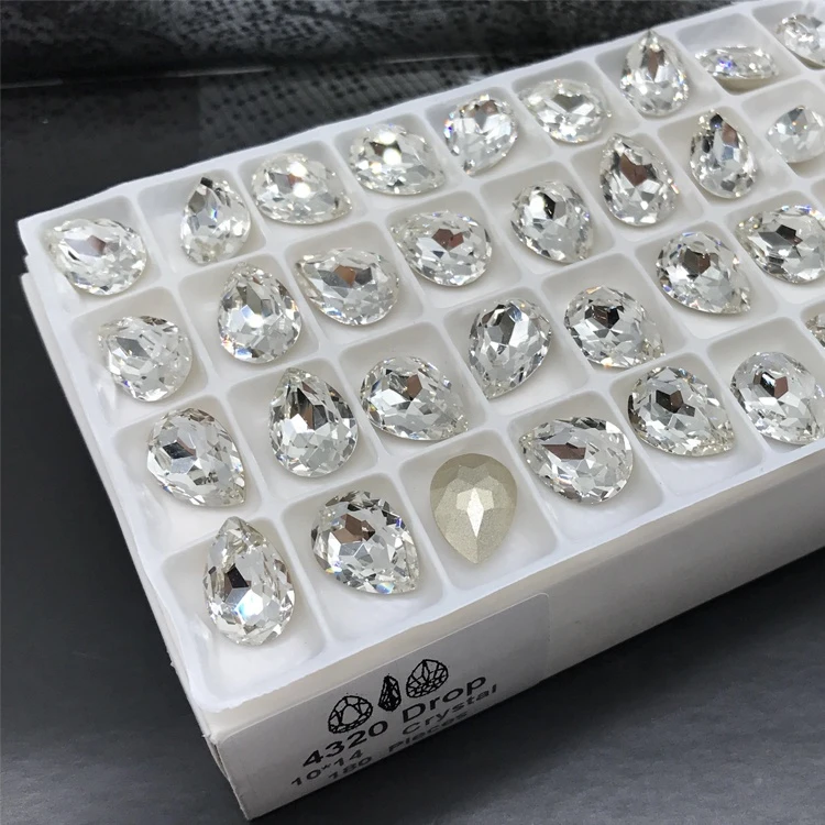 13*18mm Top k9 quality fancy glass stones teardrop clear crystal for DIY