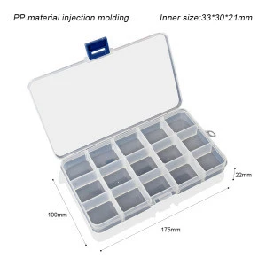 15 Grids Adjustable Transparent Plastic Storage Box for Small Component Jewelry Tool Box Bead Pills Organizer Nail Art Tip Case