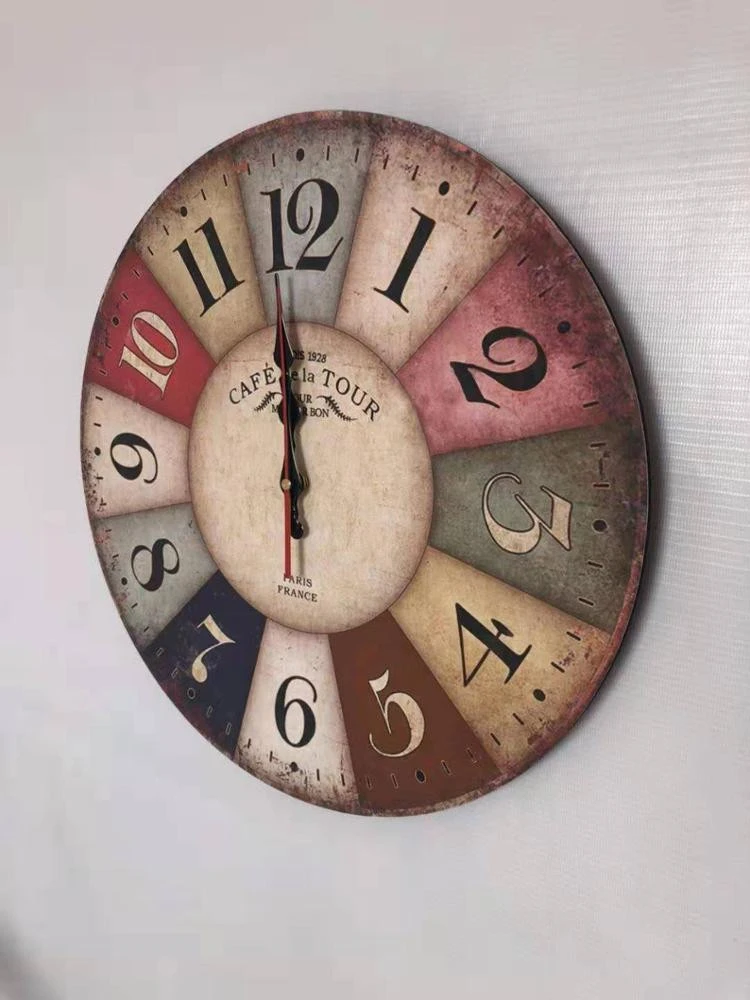 16 Inch Retro Wooden Wall Clock Farmhouse Decor, Silent Non Ticking Large Decorative  Wall Clocks