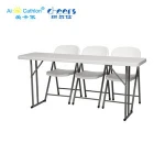 182cm Long Narrow Foldable Conference Table Lightweight Plastic 6FT Folding Seminar Training Table