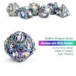 18mm Rainbow Hollow Skull Metal Dice Set D&D d4 d6 d8 d10 d12 d20 d% Polyhedral DND Dice for Role-Playing RPG dice Games