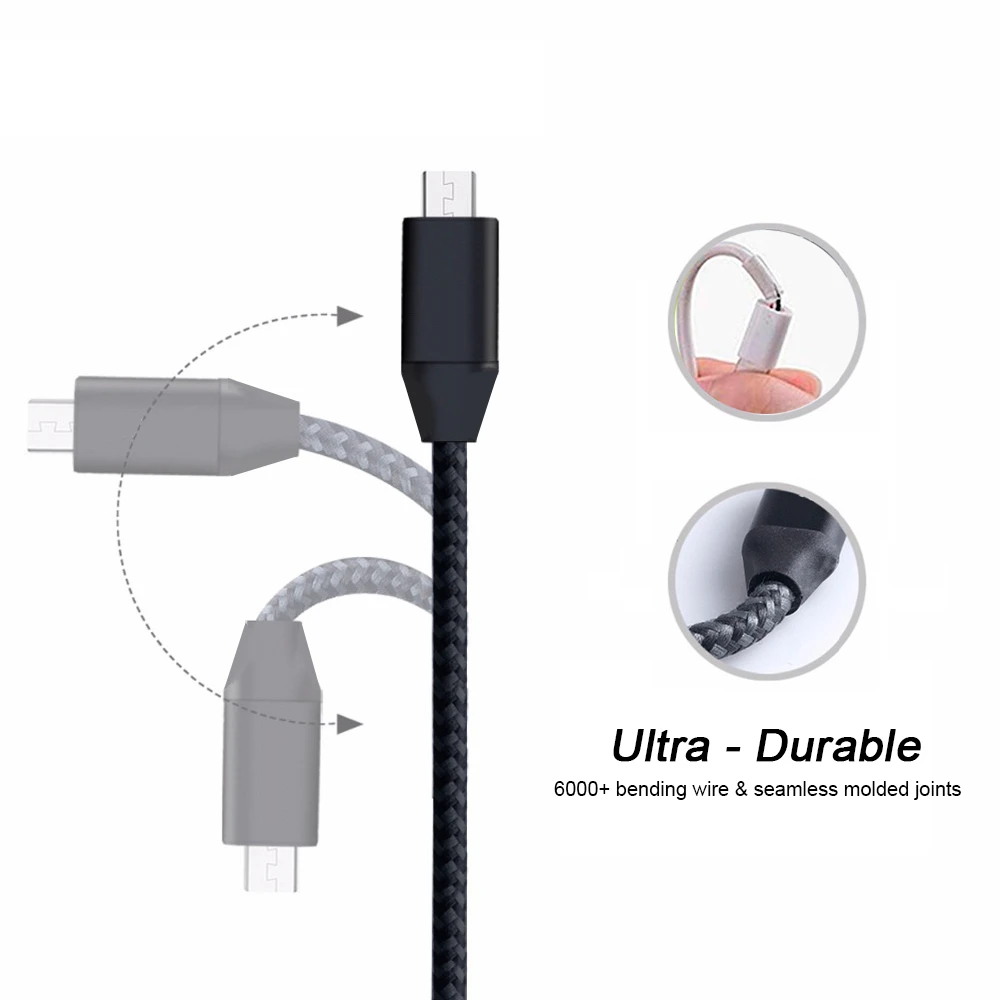 1m 2m Type C Cord USBC Charger Nylon Braided Fast Charging USB C Cable