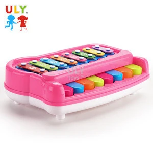2 In 1 Small Piano Xylophone 8 Keys Hand Knock Xylophone Percussion Musical Instrument Toy Gift Xylophone For Kids Children