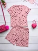 2-Piece Toddler Girls Allover Dot Printed Crew Neck Short Sleeve T-Shirt Matching Short Pants Comfy Loungewear OEM Service