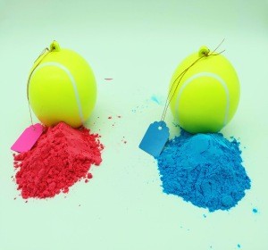 2 pieces Gender Reveal Exploding Tennis balls pink and blue kit