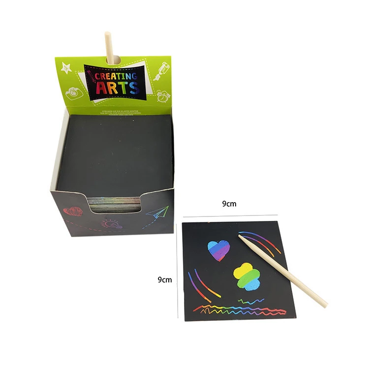 200 pieces magic mini Box of Rainbow Memo Notes scratch paper note with stylus