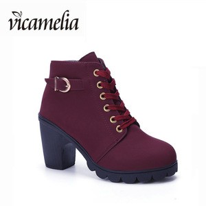2017 Latest Fashion Martin Woman Ankle High Heel Casual Boots