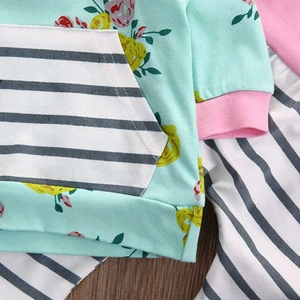 2017 new fashion long sleeve t shirt wholesale baby girls mustard pie clothing sets