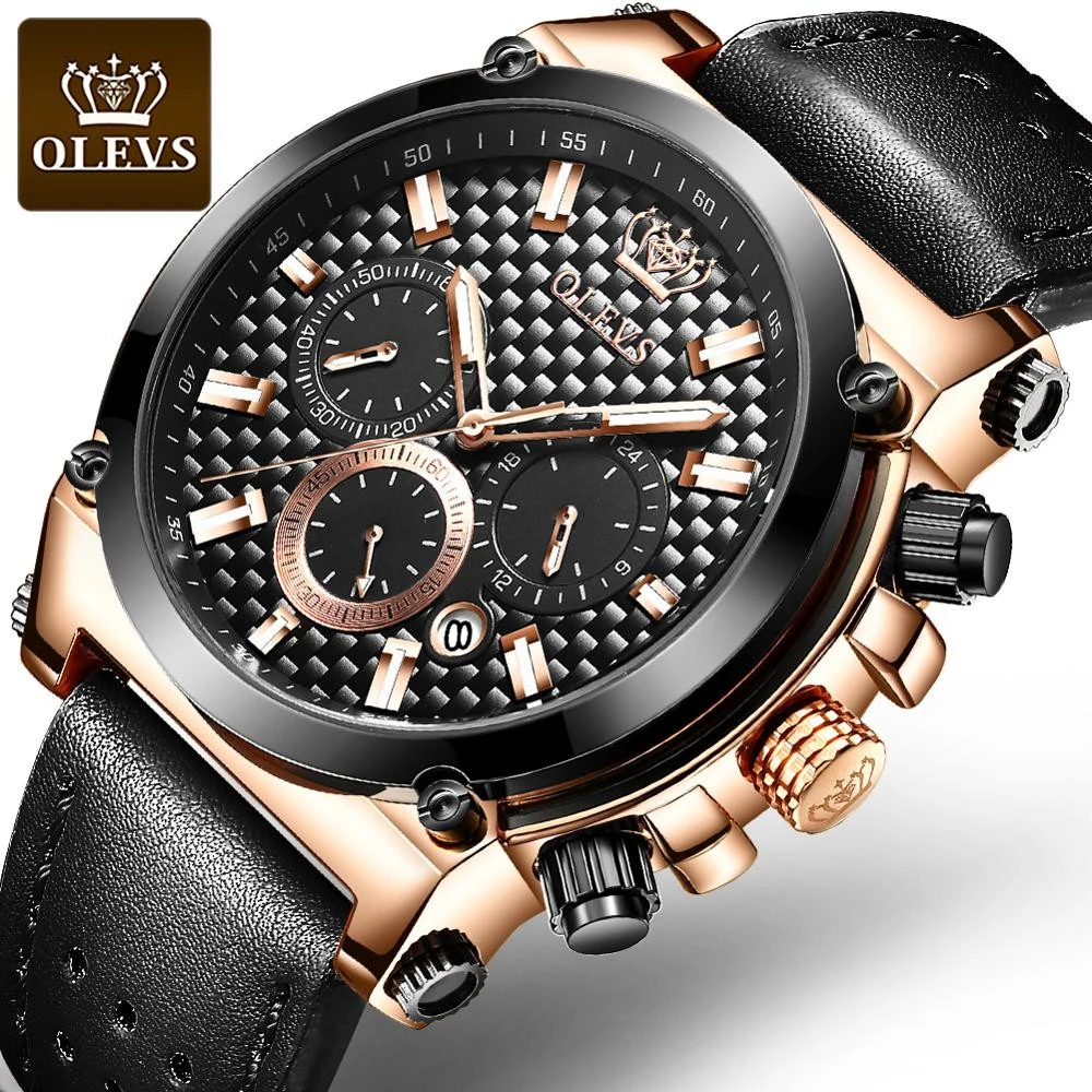 2018 OLEVS Men Sport WristWatch Luxury Brand Big Dial Digital Watch Water Resistant Feature Analog Military Relojes Men  Watch