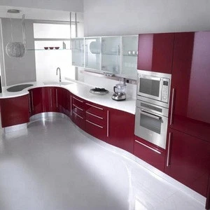 2018 Red Colorful Modern kitchen cabinet, hotel kitchen furniture, customized kitchens