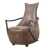 Import 2020 Hot Sale Hotel Lobby Furniture Brown Leather Lounge Chair Genuine Leather Accent Chair from China