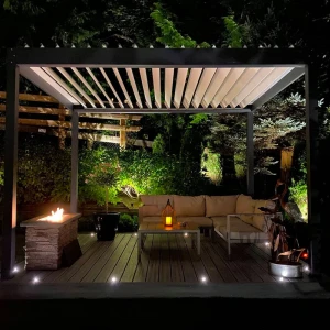 2020 Hot Sale Waterproof Metal Garden Pavilion Gazebo Aluminum Pergola Gazebo With Adjustable Roof Louvers