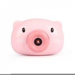 2020 Hot selling pink pig plastic electric kids camera soap water blowing maker machine bubble toys