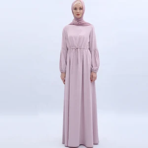 2020 Latest Design Islamic Clothing Chiffon Malaysia Simple Pattern Muslim Women Party Dresses