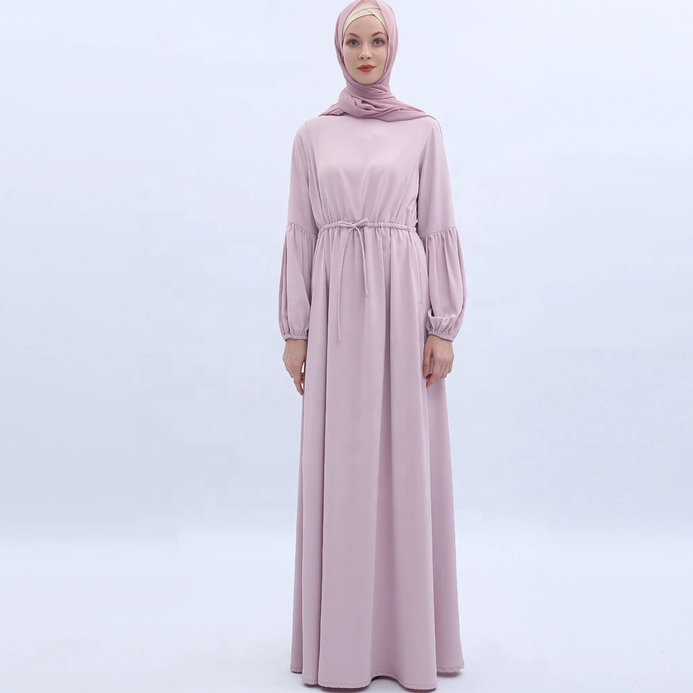 2020 Latest Design Islamic Clothing Chiffon Malaysia Simple Pattern Muslim Women Party Dresses