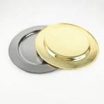 2020 Wholesale luxury dinnerware round gold color stainless steel wedding charger plates
