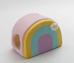 2021 customized luxury removable washable pet house lucky Rainy bow colorful cute cat house indoor pet tent house pet toy