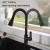 Import 2021 Deck mounted flexible  Sink Mixer Sale brass tap cold and hot water pull out high quality black and chrome kitchen faucet from China