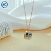 2021 Individual Crystal footprint stainless steel necklace woman Accessories