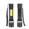 2021 New 5W Waterproof XPE+COB Bright Flashlight USB Rechargeable Led Camping Light Mechanical Zoom Lighting Work