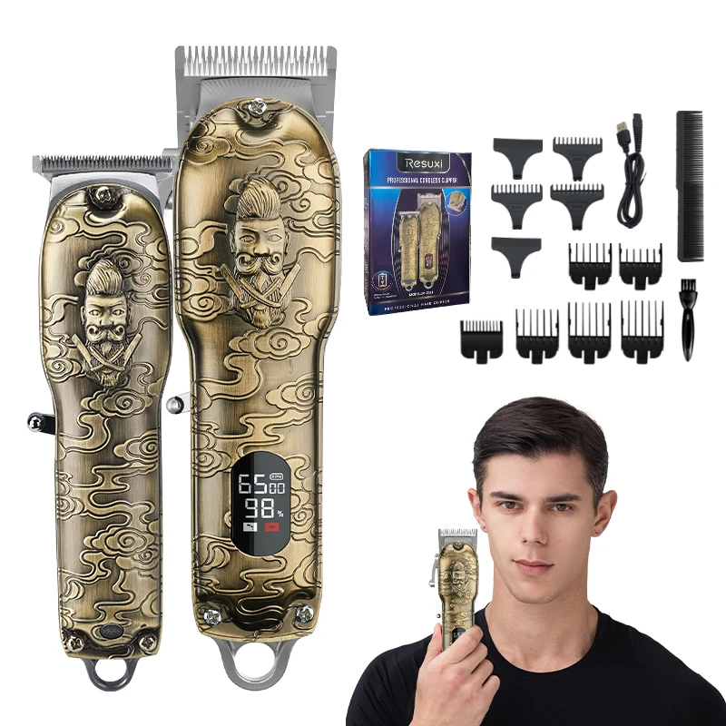2021 New Hair Trimmers Barber Stainless steel Blade hair Clippers Vintage Salon Cordless Hair Cut Machine Wholesales