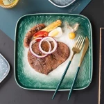 2021 new products 6 inch ceramic square plates dinner plate for hotel