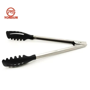 2023 13 inch New Style Stainless Steel Handle Heat Resistance Silicone Food Tong Food Serve