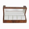 2/3/6 Slot Wooden Watch Box Leather Display Case Organizer Glass Jewelry Storage Holder