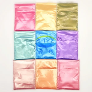 25 colors 10g plastic bag mica effect cosmetic grade pearl pigment powder