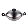 3 in 1 multipurpose tri-ply  35cm a carbon steel electric wok for for gas stove without coating