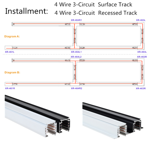Buy 3 Phase Lighting Track 4 Wire Led Track Exhibition Spot Lighting ...