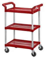3-Tier Double Handles Utility Cart Hotel Restaurant Food Service Trolley