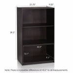 3-tier wooden bookcase for home used