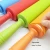 Import 30 cm non-stick colorful  silicone pastry dough rolling pin with plastic handle for baking from China