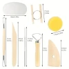 30-piece set of clay tools including pen curtain, rolled clay sculpture, sponge carving knife, auxiliary clay tools