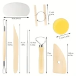 30-piece set of clay tools including pen curtain, rolled clay sculpture, sponge carving knife, auxiliary clay tools