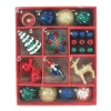 34PCS diy christmas ornament ball set with box 35MM 80MM bauble balls snowflake red bird star tree ornament