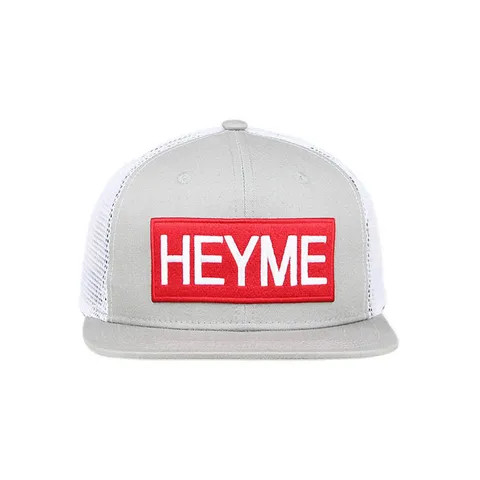 3D Embroidery Logo Trucker Hat 6 Panel Flat Brim Mesh Snapback Hats