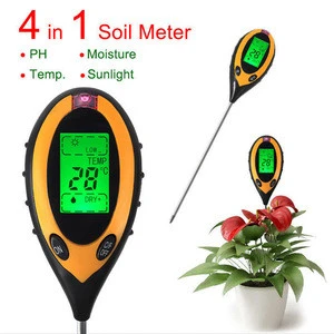 4 In 1 Digital Soil PH Meter Tester LCD Temperature Sunlight PH Soil Moisture meter Tester for Garden Plants and awns