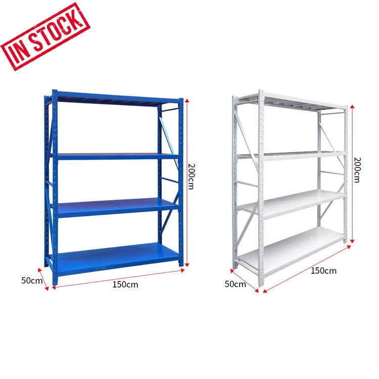 4 Tier Adjustable Shelf Boltless Multi-level Storage Metal Rack