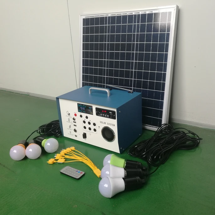 40w DC solar system  home solar energy PV kit solar panel solar power system home with radio function